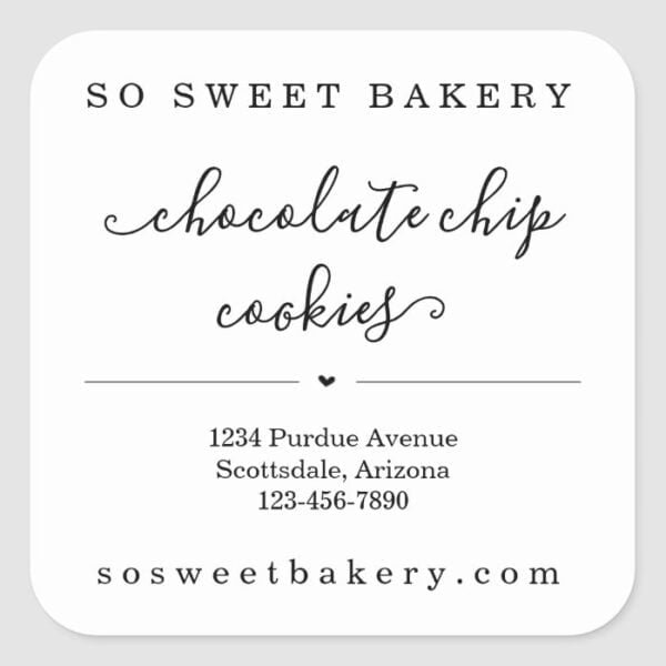 Personalized Bakery Food Sticker