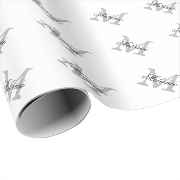 Personalized chic name monogram wrapping paper