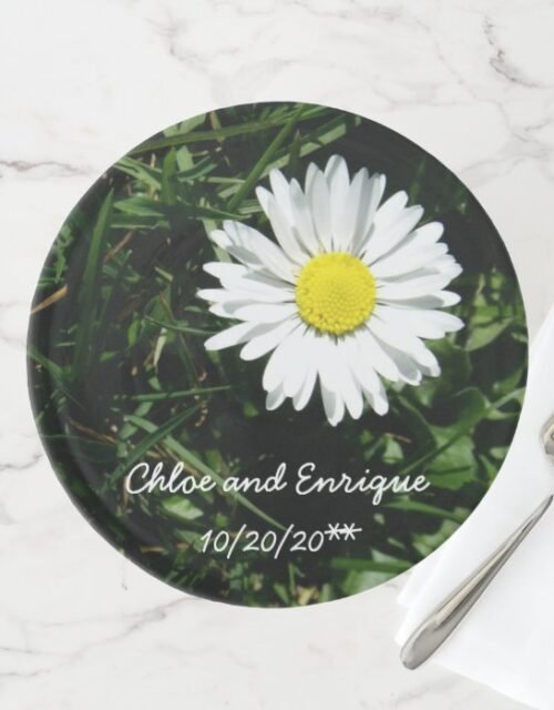 Personalized Daisy Wedding Cake Stand