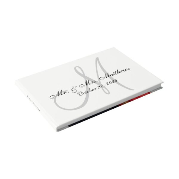Personalized Elegant Monogram with Photo Wedding Guest Book