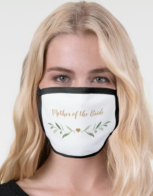 Personalized name greenery mother of the bride face mask