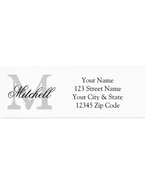 Personalized name monogram return address labels