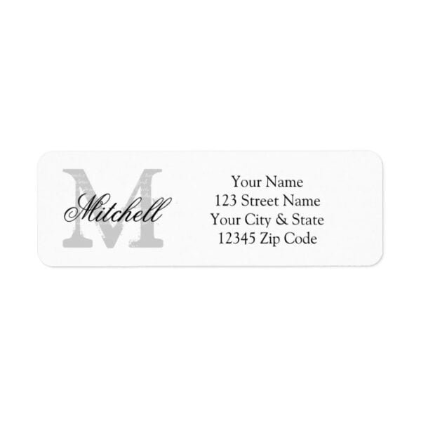 Personalized name monogram return address labels