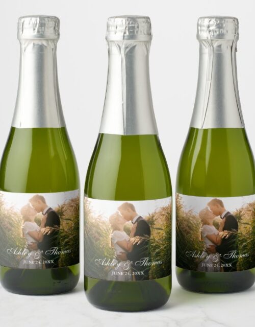 Personalized Photo Wedding Mini Champagne Label