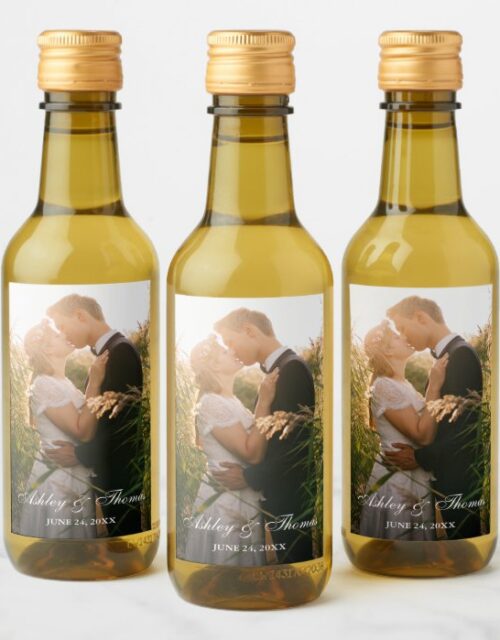 Personalized Photo Wedding Mini Wine Bottle Label