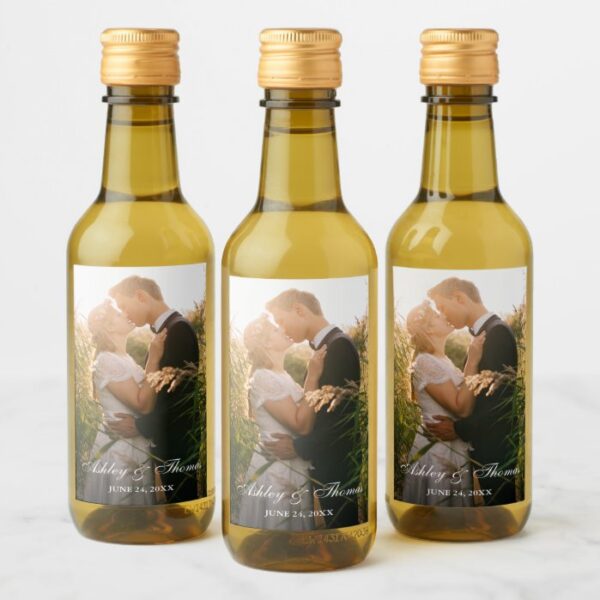 Personalized Photo Wedding Mini Wine Bottle Label