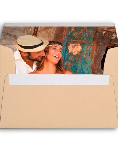 Personalized Romantic Photo Image Inside Lined Envelope