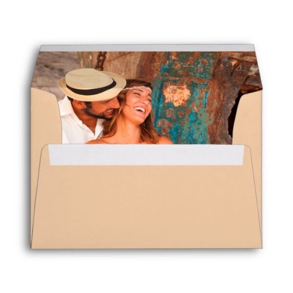 Personalized Romantic Photo Image Inside Lined Envelope