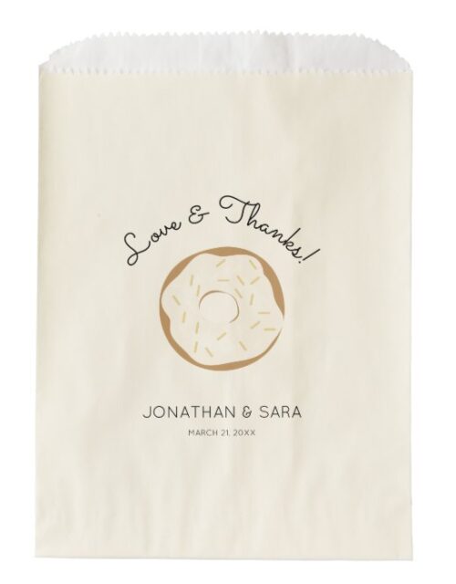 Personalized Wedding Favor Bag Frosted Donut