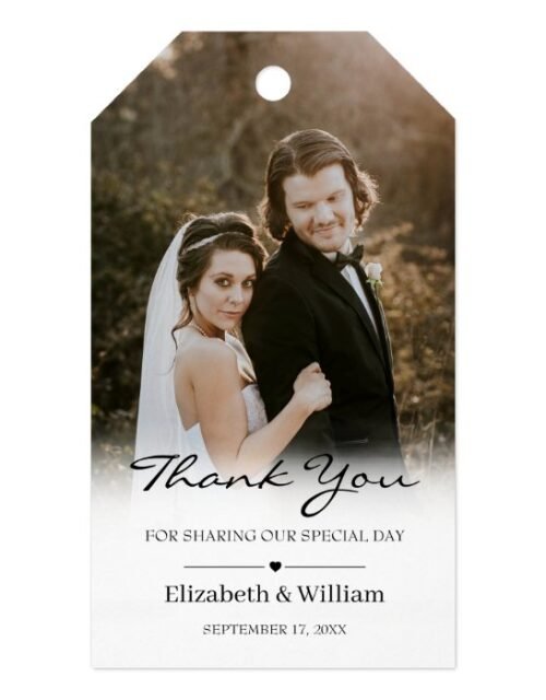 Personalized Wedding Photo Thank You Gift Tags