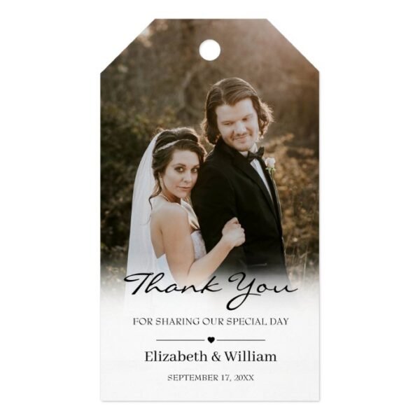 Personalized Wedding Photo Thank You Gift Tags