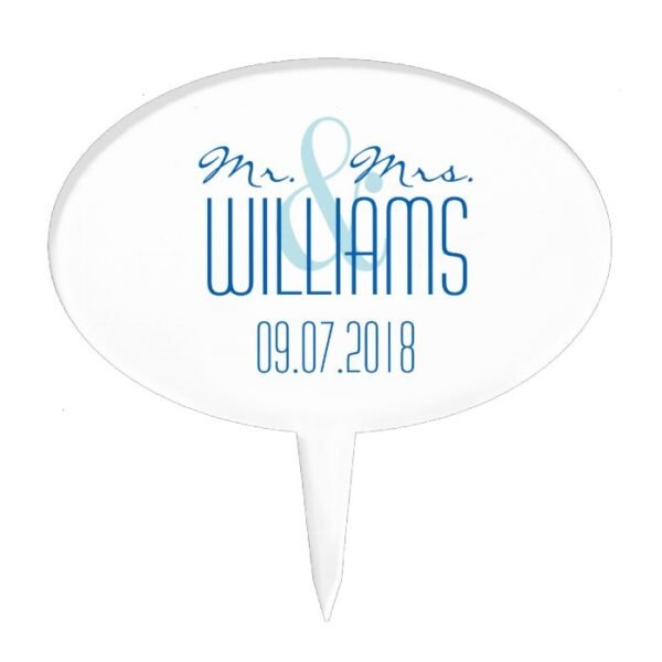 PH&D Wedding Cakepick Teal White 2