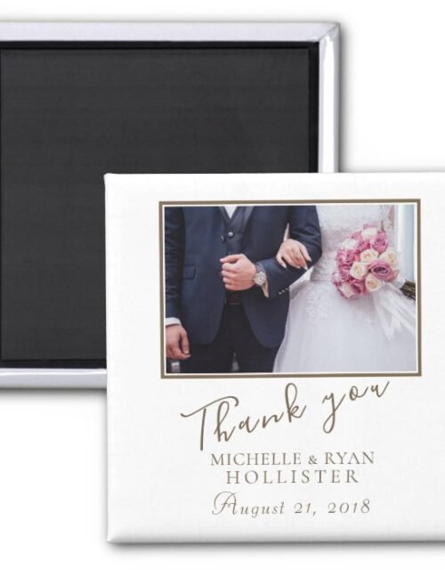 Photo Elegant Thank you Wedding Magnet