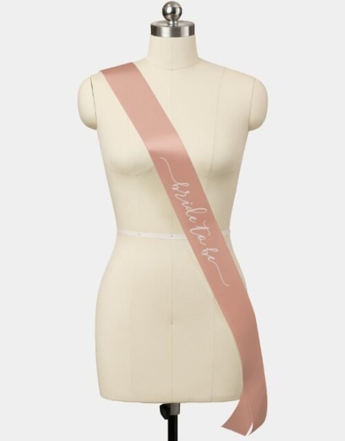 Pink calligraphy bride to be bachelorette bridal sash