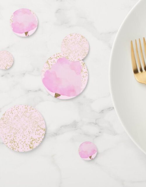 Pink & Gold Cotton Candy Circus Birthday Party Confetti