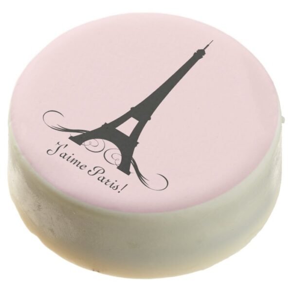 Pink Personalized Eiffel Tower J'aime Paris! Chocolate Covered Oreo