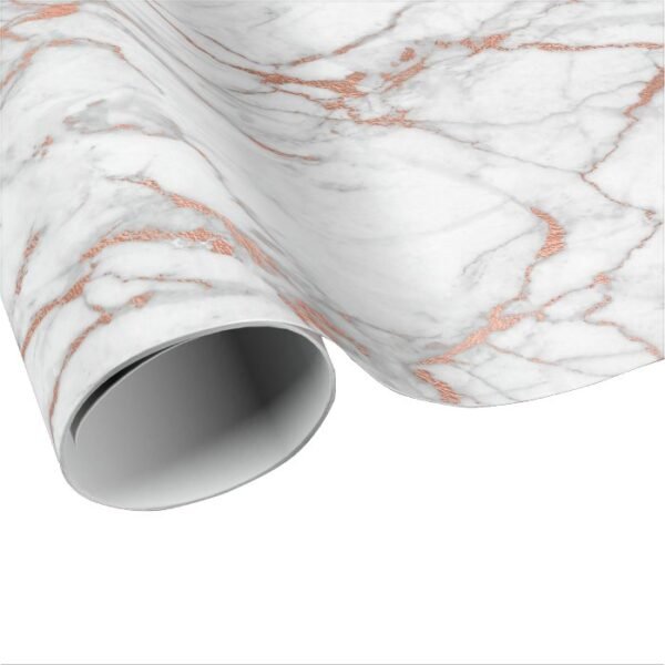 Pink Rose Powder Gold Pastel Gray Marble Glam Wrapping Paper
