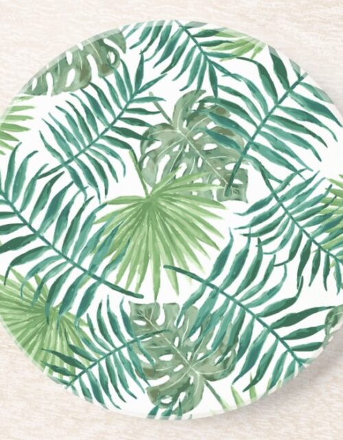 Plant Tropical Botanical Palm Leaf Drink Coaster
