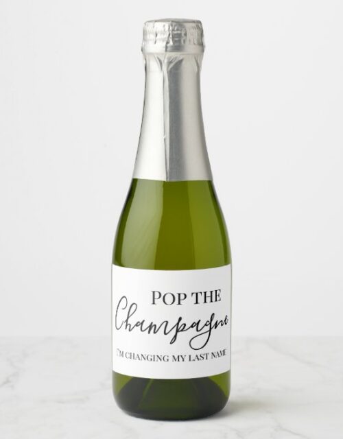 Pop The Champagne | Wedding Bridal Pary Champagne Label