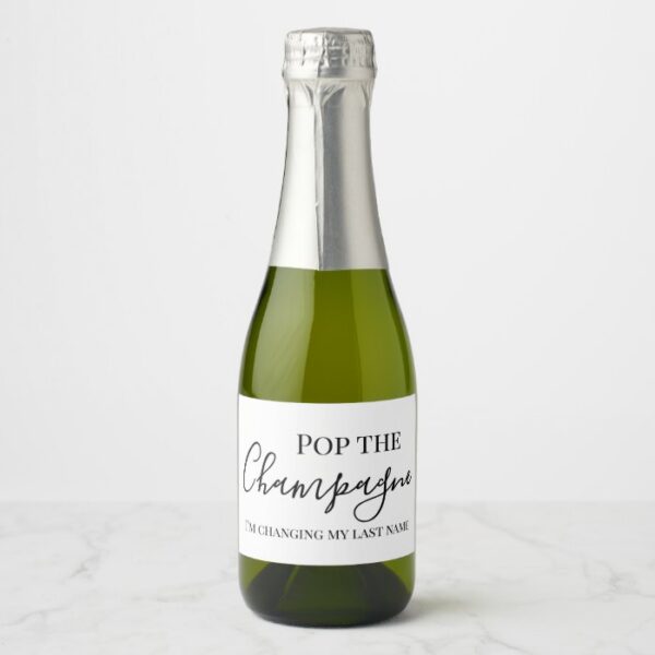 Pop The Champagne | Wedding Bridal Pary Champagne Label