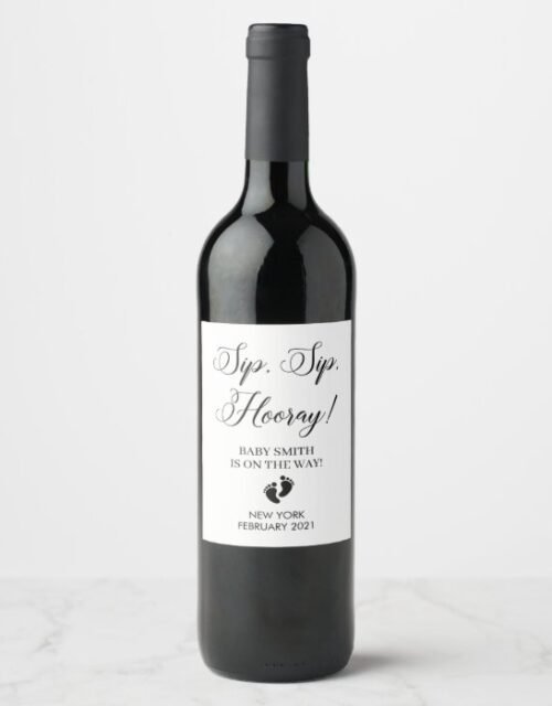 Pregnancy Announcement Simple Wine Label