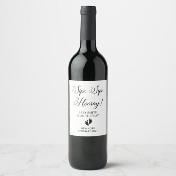 Pregnancy Announcement Simple Wine Label