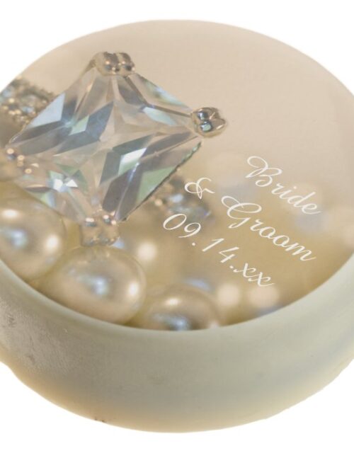 Princess Diamond Ring and Pearls Wedding Favor