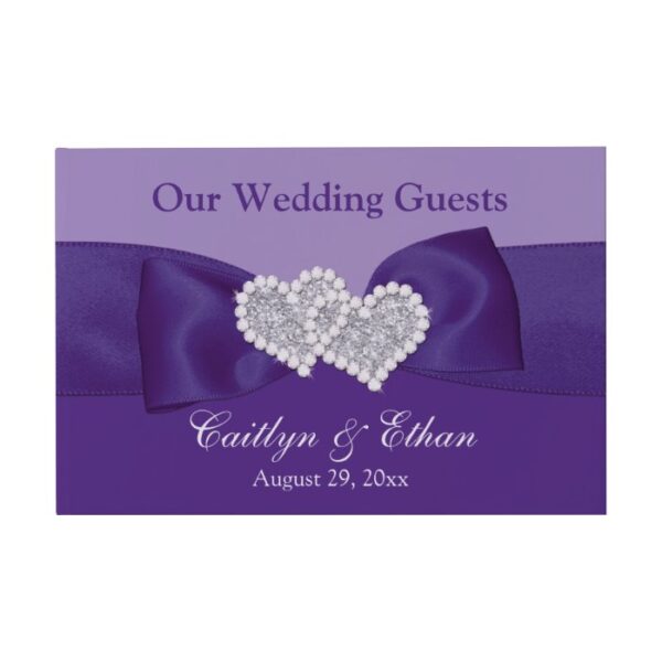 Purple Floral Wedding Guest Book