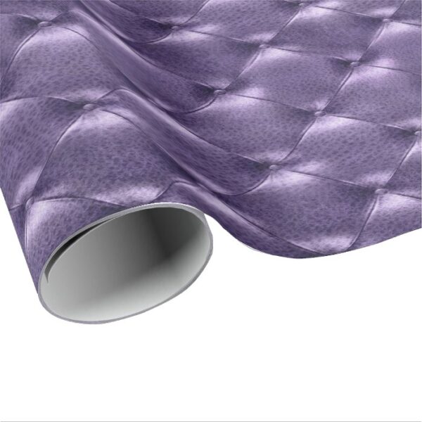 Purple Plum Glam Luxury Opulent Tufted Leather VIP Wrapping Paper