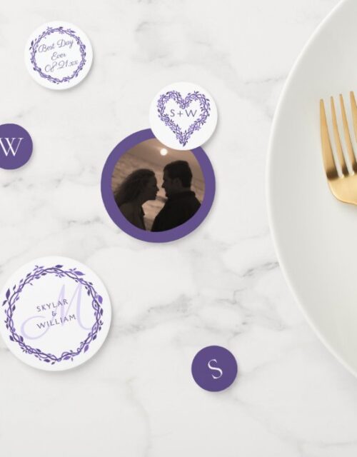 Purple Woodsy Wedding Garland Add Optional Photo Confetti