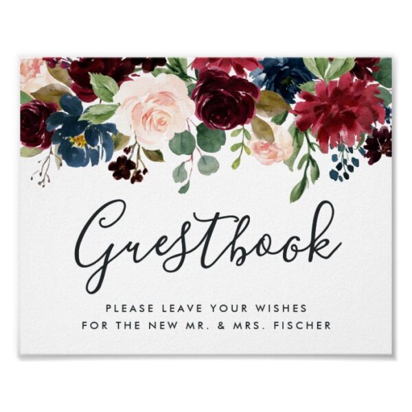 Radiant Bloom Wedding Guestbook Sign