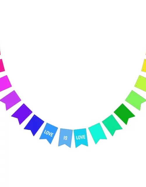 Rainbow LOVE Bunting You Customize Bunting Flags