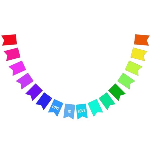 Rainbow LOVE Bunting You Customize Bunting Flags