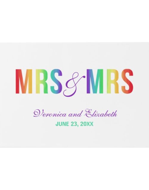 Rainbow Mrs & Mrs | Lesbian Wedding Guest Book