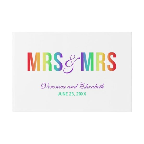 Rainbow Mrs & Mrs | Lesbian Wedding Guest Book
