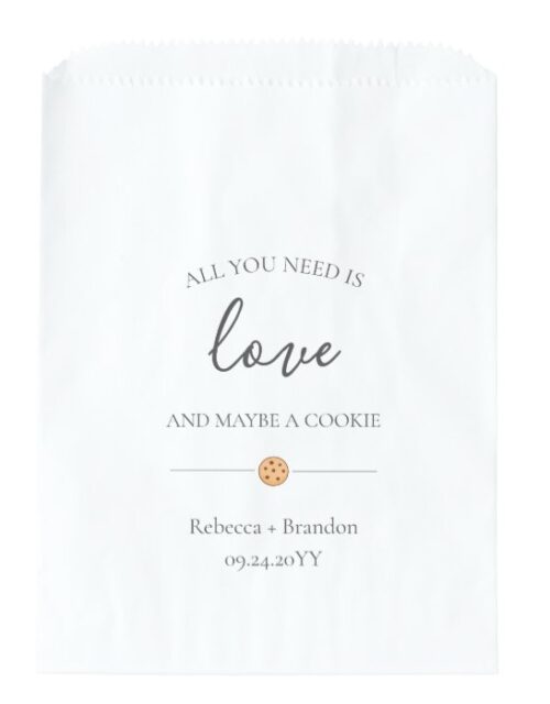 Rebecca All You Need is Love Cookie Wedding Treat Favor Bag