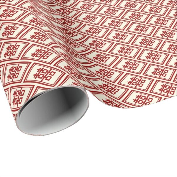 Rectangle Double Happiness Classic Chinese Wedding Wrapping Paper