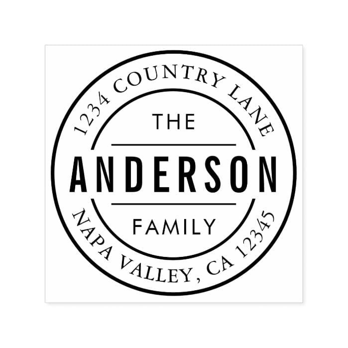 (RESIZED) Custom Family Name Return Address Self-inking Stamp