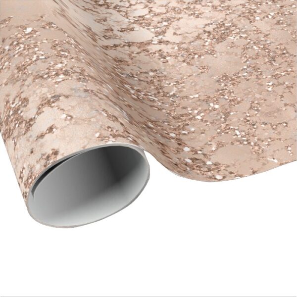 Rose Gold Blush Pink Glam Sparkle Crackle Chic Wrapping Paper