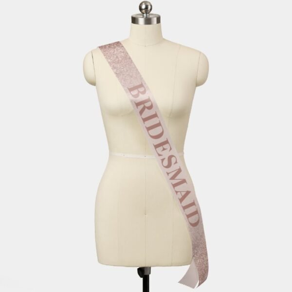 Rose gold glitter ombre blush pink bridesmaid sash