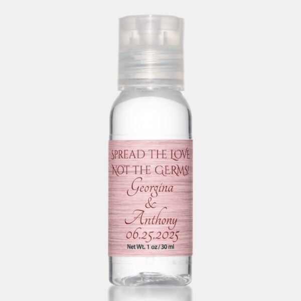 Rose Gold Metallic Wedding Hand Sanitizer