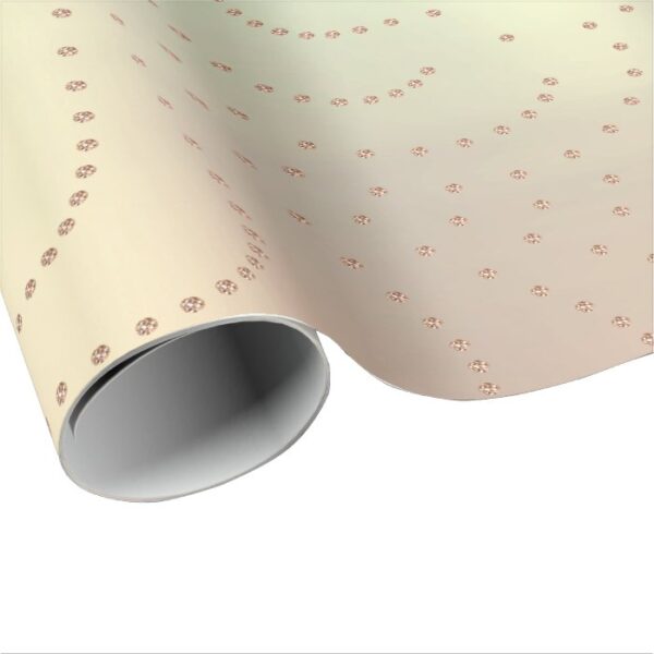 Rose Gold Swarovski Crystals Waves Copper Delicate Wrapping Paper