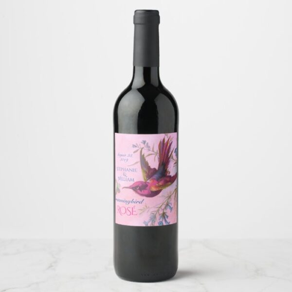 Rosy Red Hummingbird Wine Label