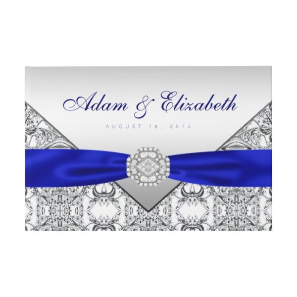 Royal Blue Silver Wedding Guest Book