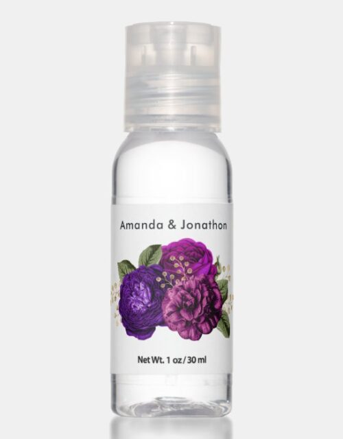 Royal Purple and Gold Floral Hand Sanitizer