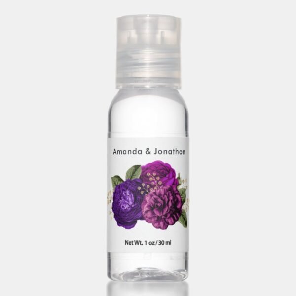 Royal Purple and Gold Floral Hand Sanitizer