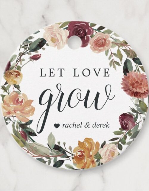 Rustic Bloom | "Let Love Grow" Plant or Seeds Favor Tags