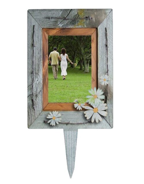 rustic blue barn wood daisy country wedding cake topper