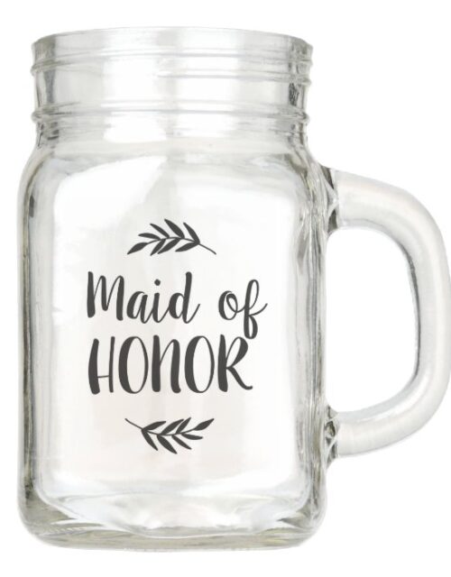 Rustic Branch Personalized Maid of Honor Gift Mason Jar