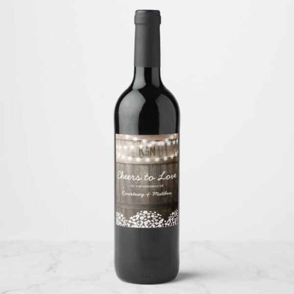 RUSTIC COUNTRY WEDDING | CHEERS TO LOVE WINE LABEL